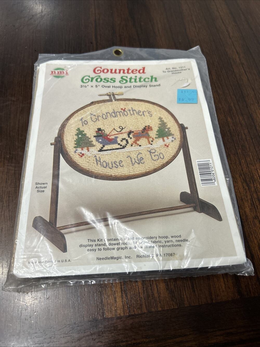 Vtg NMI Counted Cross Stitch Kit- To Grandmothers House We Go